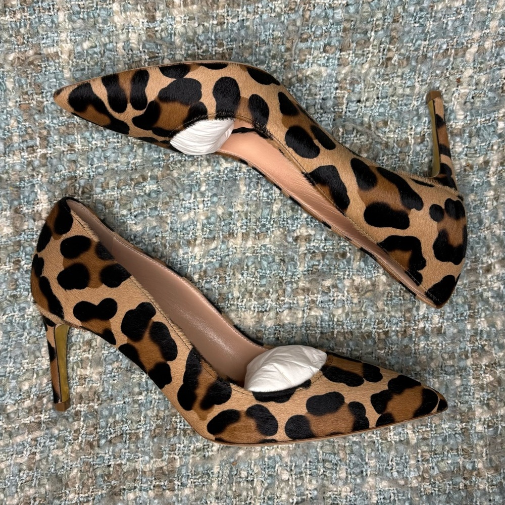 Rupert Sanderson New Nada Leather Stiletto Heels in Leopard Pony - Picture 8 of 10